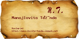 Manojlovits Tünde névjegykártya